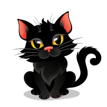 illustration of a cute black cat vector