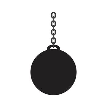 Illustration wrecking ball or destruction ball vector