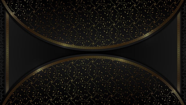 Black and gold intricate pattern design vector