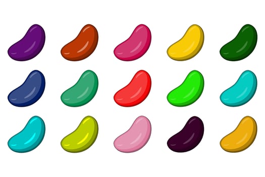 Collection of Colorful Jelly Beans vector