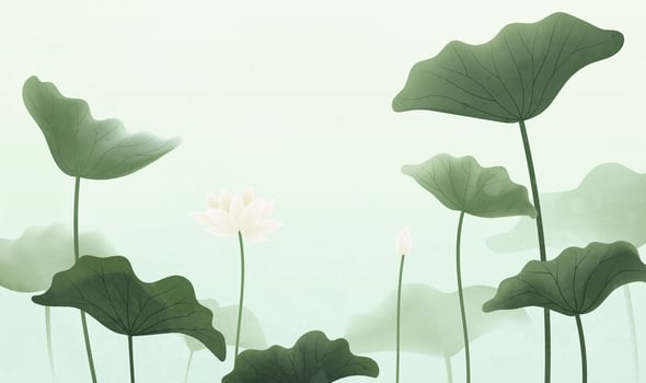 Lotus flower with green leaves vector