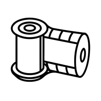 Film Roll Outline Illustration Cinema Photography and Motion Picture Concept vector