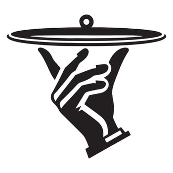 Professional hand offering fine dining service elegant meal presentation vector