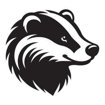Profile View of Wild Badger Head Animal Mascot Illustration vector