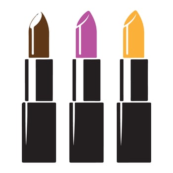Diverse Shades of Cosmetic Lip Color for Beauty and Makeup Artistry vector