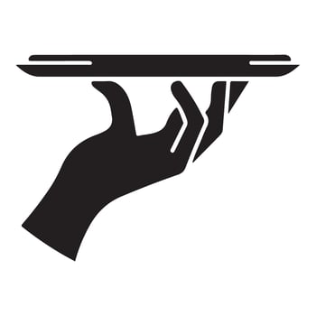 Professional Serving Hand Offering Blank Tray Space For Your Content vector