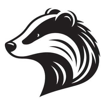 Fierce and Determined European Badger Head Profile Animal Wildlife Illustration vector