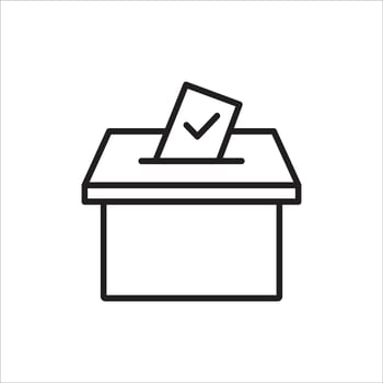 Simple Ballot Box Drawing - Black Outline vector