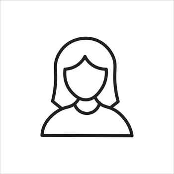 Girls Black and White Icons vector