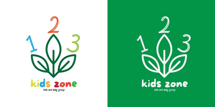 Cartoon style kid logo template for preschool and school identity vector
