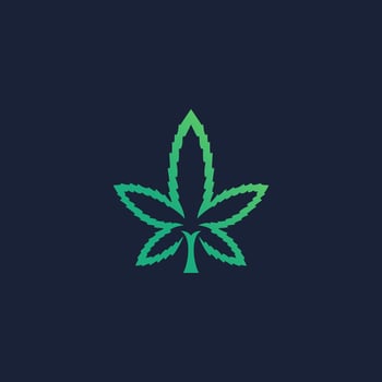 marijuana leaf line logo vector