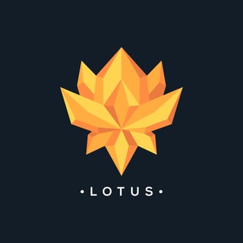 low poly lotus illustration logo vector