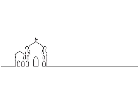 Hand drawn Mosque Line Art Background vector