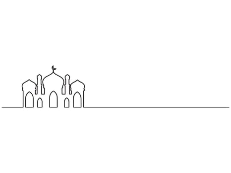 Ramadan Mosque Line Art vector