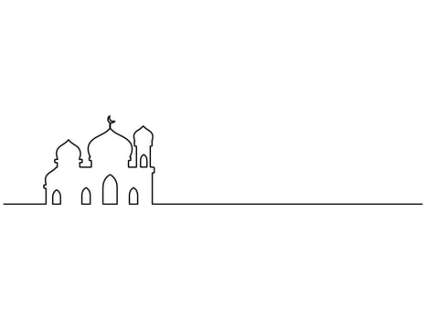 Mosque Line Art Silhouette Illustration vector