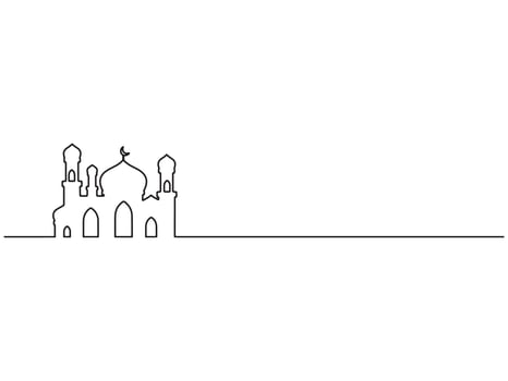 Mosque Line Art black and White vector
