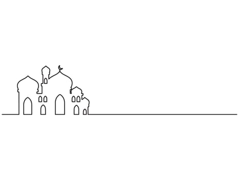 Islamic Mosque Outline Background Illustration vector