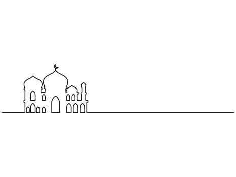 Ramadan Mosque Line Art Background vector