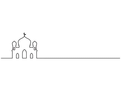 Hand Drawn Mosque Line Art vector
