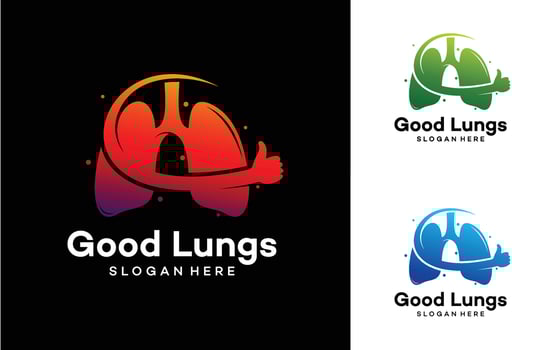 Lungs logo designs template, Health logo symbol illustration vector