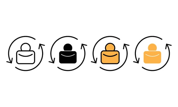 Process Cycle of User Profile Update and Synchronization Icons vector