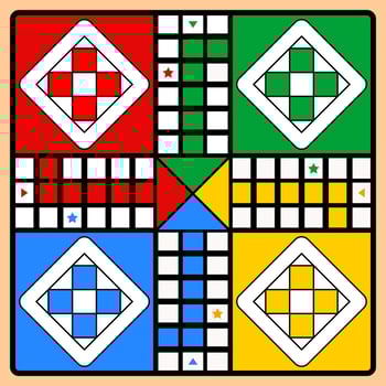 colorful ludo board game template vector