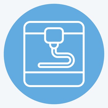 Icon 3D Printer. related to Printing symbol. blue eyes style. design editable vector