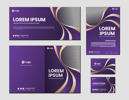 purple and gold luxury brand business background design vector