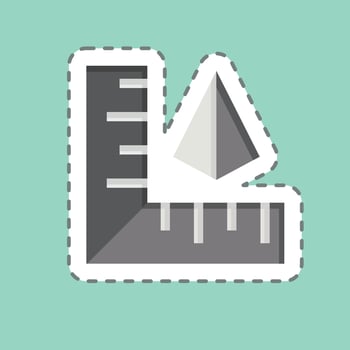 Sticker line cut Measuring. related to Printing symbol. design editable vector