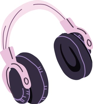 Stylish purple and black headphones vector