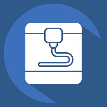 Icon 3D Printer. related to Printing symbol. long shadow style. design editable vector