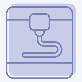 Icon 3D Printer. related to Printing symbol. two tone style. design editable vector