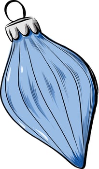 Blue Christmas tree ball shiny holiday ornament vector