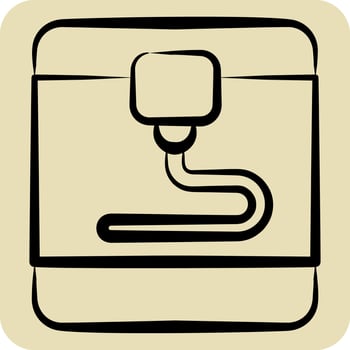 Icon 3D Printer. related to Printing symbol. hand drawn style. design editable vector