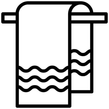Towel icon, Black And White Outline Icon . vector