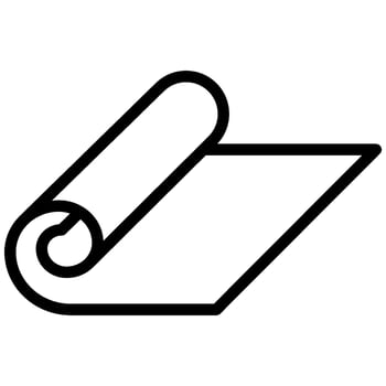 Gym Mat icon, Black And White Outline Icon . vector