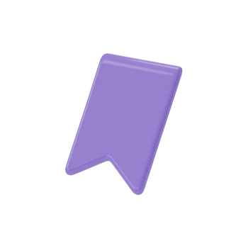3d purple bookmark icon, simple and modern design, isolated on transparent background png