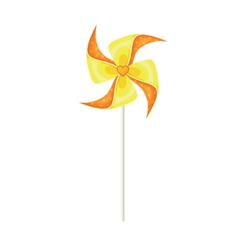 colorful pinwheel with heart design vector