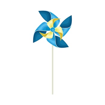 Blue and yellow pinwheel decoration vector