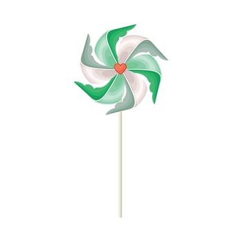 Pinwheel Toy with Paper Curl Attached to Stick Illustration vector
