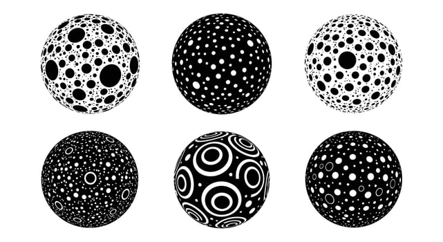 Easter eggs with black and white polka dots vector