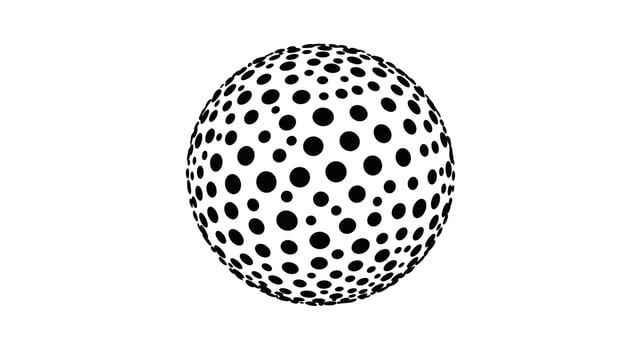 A black and white polka dot egg with a white background vector