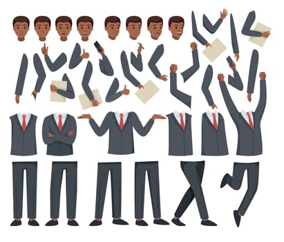 Business character poses in various gestures vector