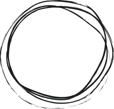 Scribble Circle Brush Illustration vector