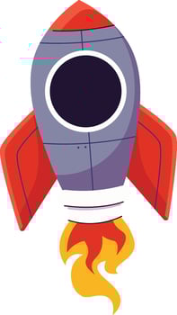 Hand Drawn Rocket Space Ship vector
