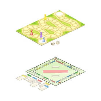 Board games including Monopoly and Life vector