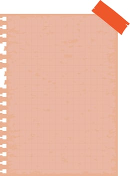 Grunge Texture Notebook Sheet With Sticker vector