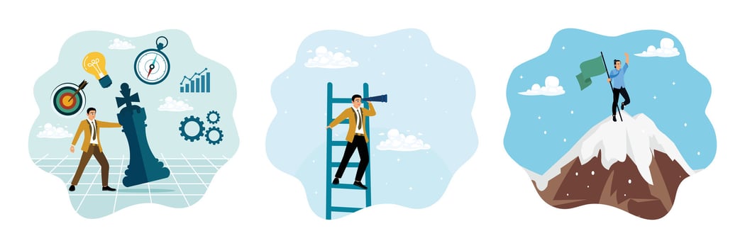 Business success strategies illustrations vector