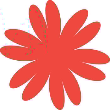 Flat Illustration Hand Drawn Icon Geometric Flower Shape Sticker vector