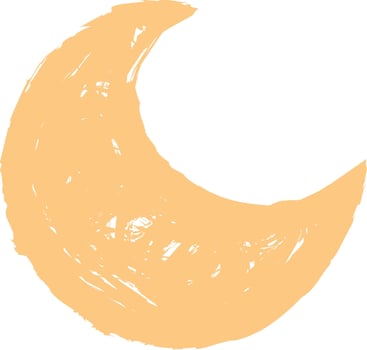 Childish Drawing Moon vector